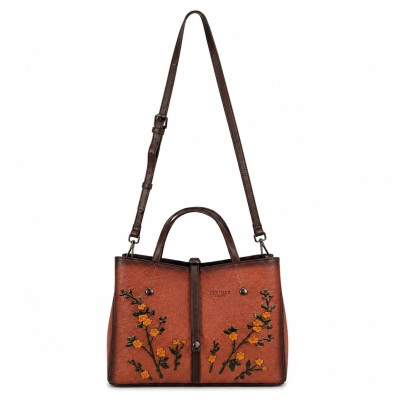 Leather handbag with double handles 24x30x13 cm FIORI