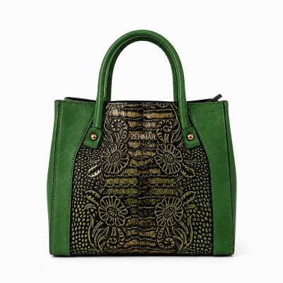 Double-handle leather bag 27x25x10 cm MEDINA