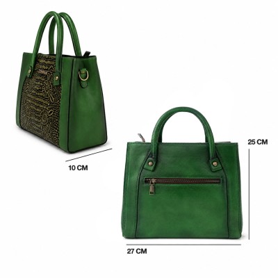 Double-handle leather bag 27x25x10 cm MEDINA