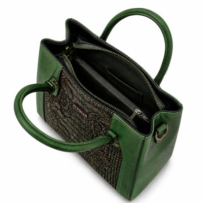 Double-handle leather bag 27x25x10 cm MEDINA