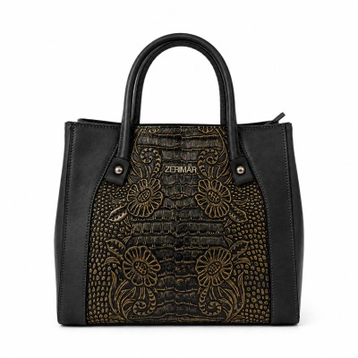 Double-handle leather bag 27x25x10 cm MEDINA