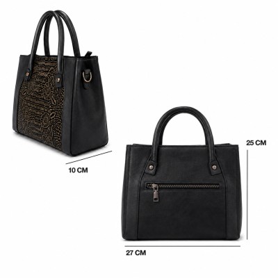 Double-handle leather bag 27x25x10 cm MEDINA