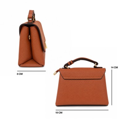Double-handle leather bag 19x14x8 cm LIVIA