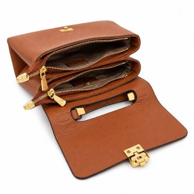 Double-handle leather bag 19x14x8 cm LIVIA