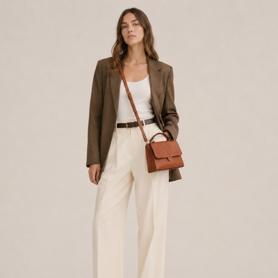 Double-handle leather bag 19x14x8 cm LIVIA