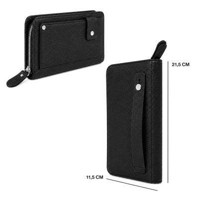 Multi-space leather wallet 21,5x11,5 cm