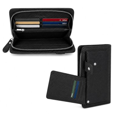 Multi-space leather wallet 21,5x11,5 cm