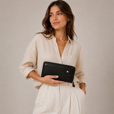 Multi-space leather wallet 21,5x11,5 cm