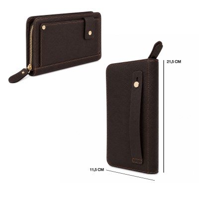 Multi-space leather wallet 21,5x11,5 cm