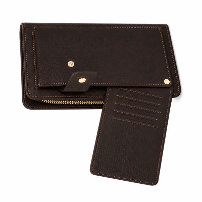 Multi-space leather wallet 21,5x11,5 cm