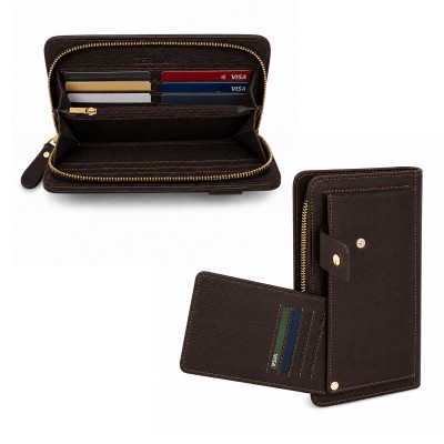 Multi-space leather wallet 21,5x11,5 cm