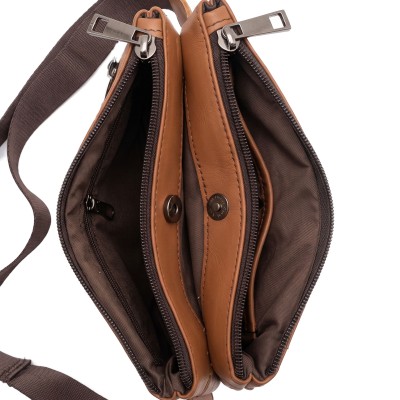 Rectangular leather belt bag with adjustable strap 21x13 cm