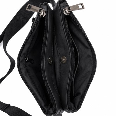 Rectangular leather belt bag with adjustable strap 21x13 cm