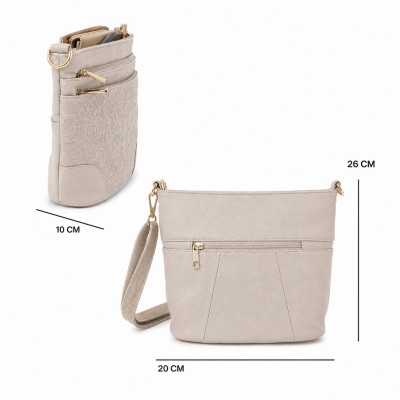 Leather crossbody bag 26x20x10 cm ZAHRA