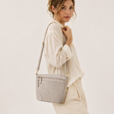Leather crossbody bag 26x20x10 cm ZAHRA