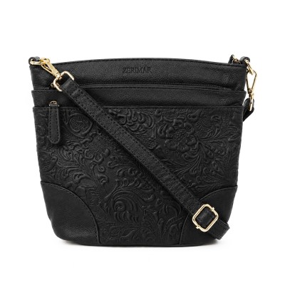 Leather crossbody bag 26x20x10 cm ZAHRA