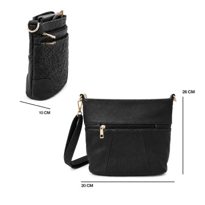 Leather crossbody bag 26x20x10 cm ZAHRA
