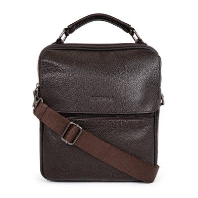 Leather shoulder bag OMEGA 20x26x6 cm