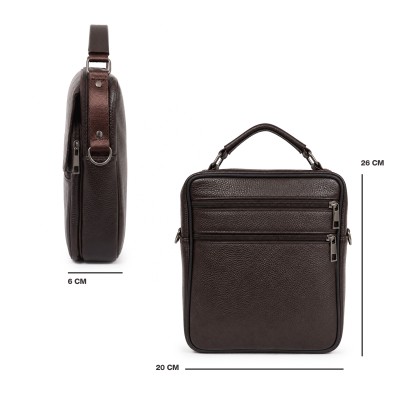 Leather shoulder bag OMEGA 20x26x6 cm