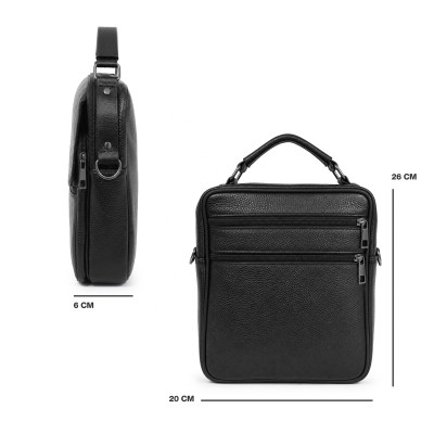 Leather shoulder bag OMEGA 20x26x6 cm