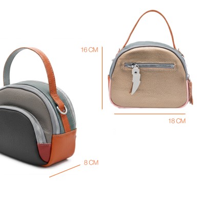 Leather handbag with double handles 18x16x8 cm FRUITS