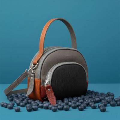 Leather handbag with double handles 18x16x8 cm FRUITS