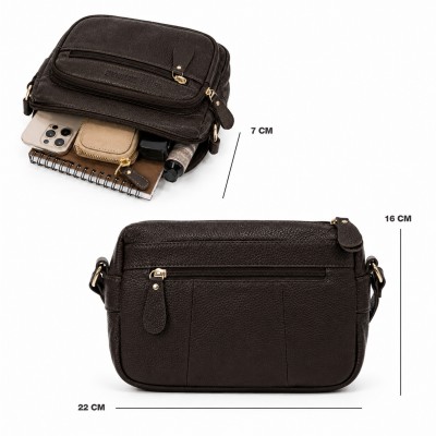 Leather crossbody bag 22x16x7 cm KOKI