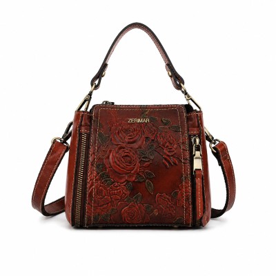 Leather bag with double handle 19,5x17x8 cm ENRO
