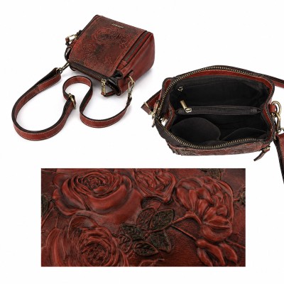 Leather bag with double handle 19,5x17x8 cm ENRO