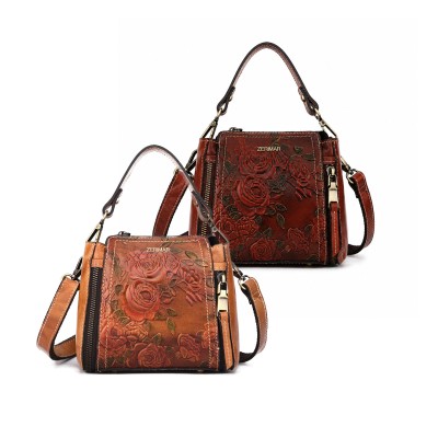 Leather bag with double handle 19,5x17x8 cm ENRO