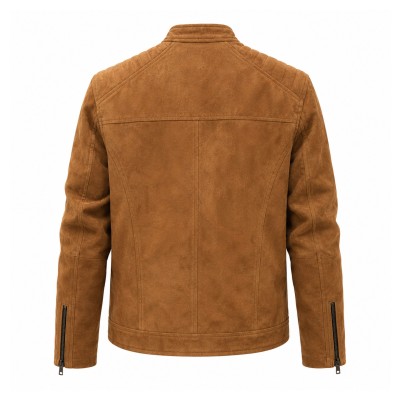 Suede jacket with zipper LEIVA model