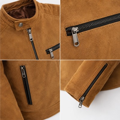 Suede jacket with zipper LEIVA model