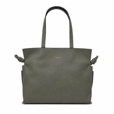 Large leather shoulder clutch bag 40x30x14 cm
