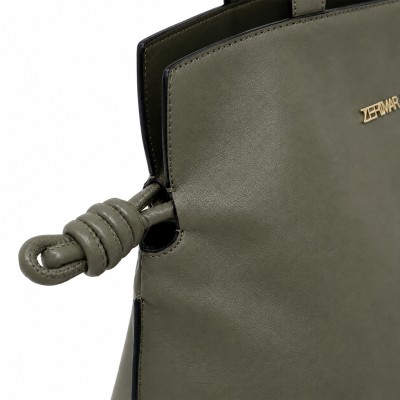 Large leather shoulder clutch bag 40x30x14 cm