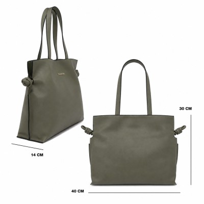 Large leather shoulder clutch bag 40x30x14 cm