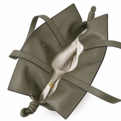 Large leather shoulder clutch bag 40x30x14 cm