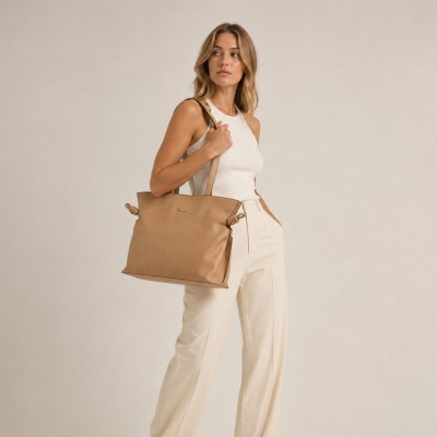 Large leather shoulder clutch bag 40x30x14 cm
