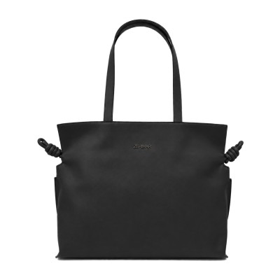Large leather shoulder clutch bag 40x30x14 cm