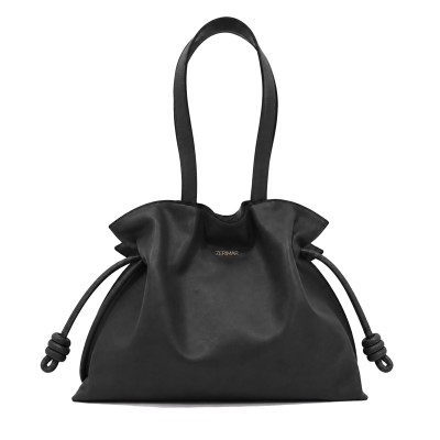 Large leather shoulder clutch bag 40x30x14 cm