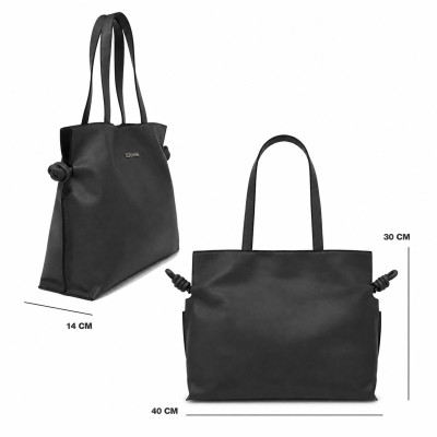 Large leather shoulder clutch bag 40x30x14 cm
