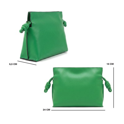 Small leather crossbody clutch bag 24x18x9.5 cm