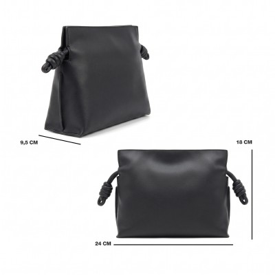 Small leather crossbody clutch bag 24x18x9.5 cm