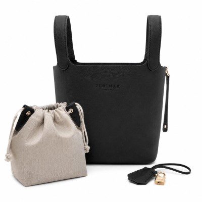 Handheld basket bag with padlock and key 22x19x13 cm