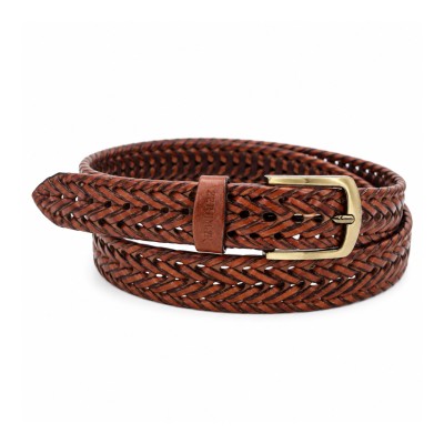 Braided leather belt DADE