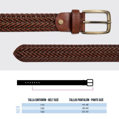 Braided leather belt DADE