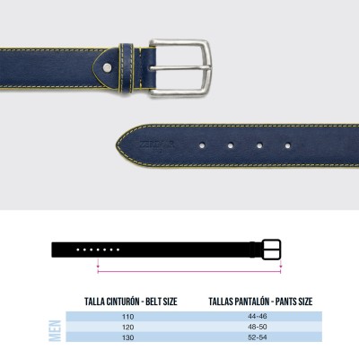 Leather belt 38 mm model DUO