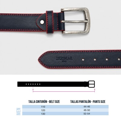Leather belt 38 mm model DUO