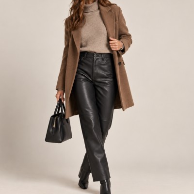 Leather trousers model CHOCOLATE