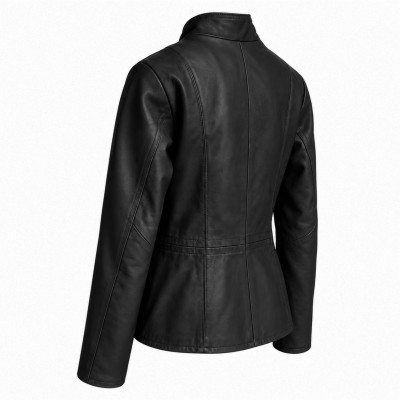 Leather jacket with zipper model BARNA