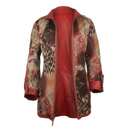 Long reversible leather jacket with zip closure Zerimar - 3
